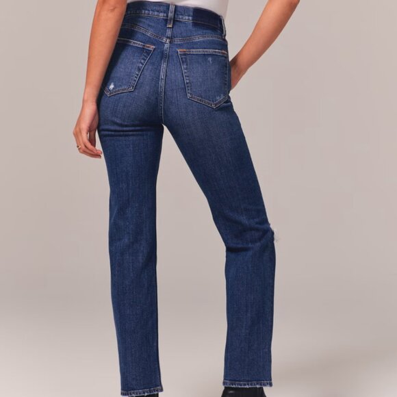 Abercrombie & Fitch Curve Love Extra Short High Rise Straight Leg Ankle XS 27 4 - Picture 7 of 13